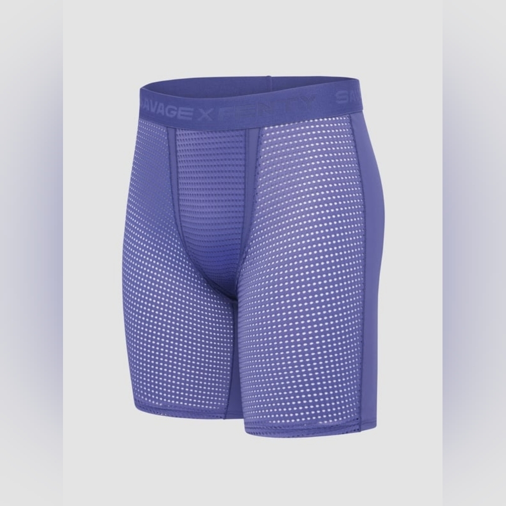 Savage X Fenty Men's Mesh Boxer Briefs in Cosmic Blue - Picture 3 of 5